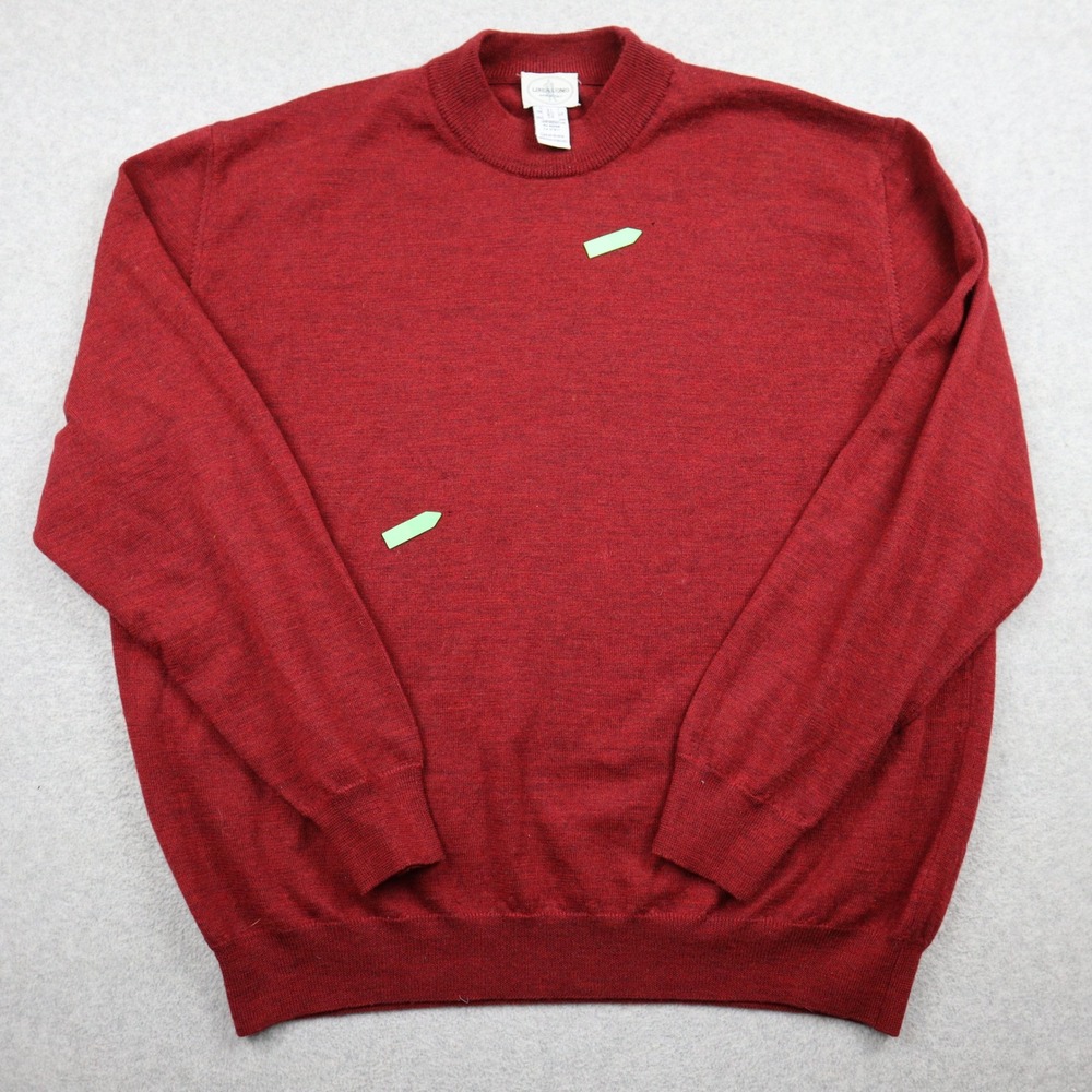 Linea Uomo Sweater Mens XL Fine Merino Wool Crewneck Red Made in Italy Knit